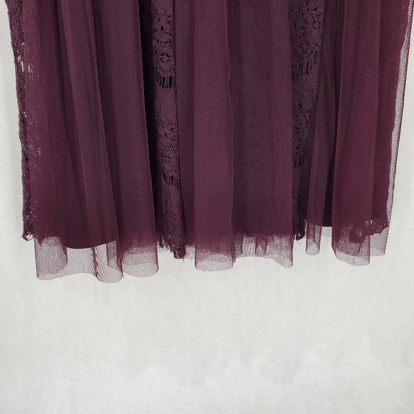 Betsy & Adam Deep Plum Crystal Waist Lace Formal Mother of the Bride Dress SZ 6 - Picture 10 of 16